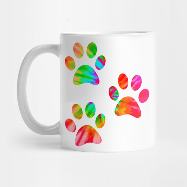 Tie Dye Paws Print by lolosenese